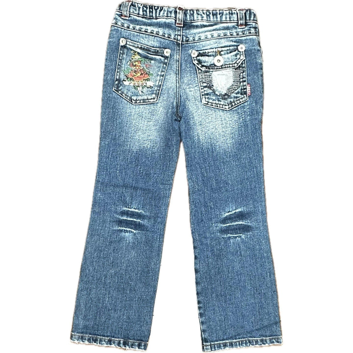 Rock your Baby Tattoo Print Distressed Denim Jeans- Size 5 - Jean Pool