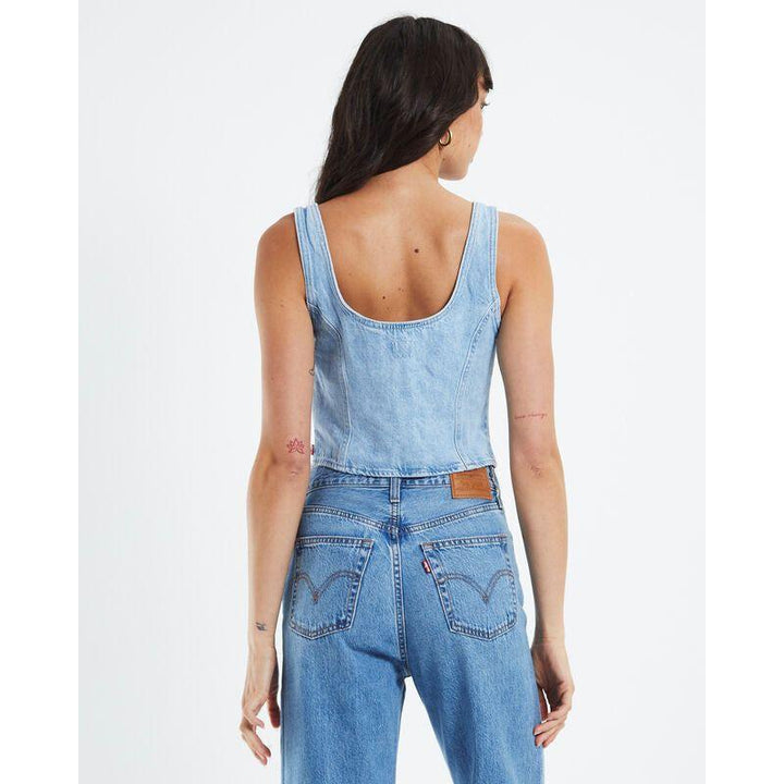 NWT - Levis Ladies Denim Bustier Top- Size M - Jean Pool