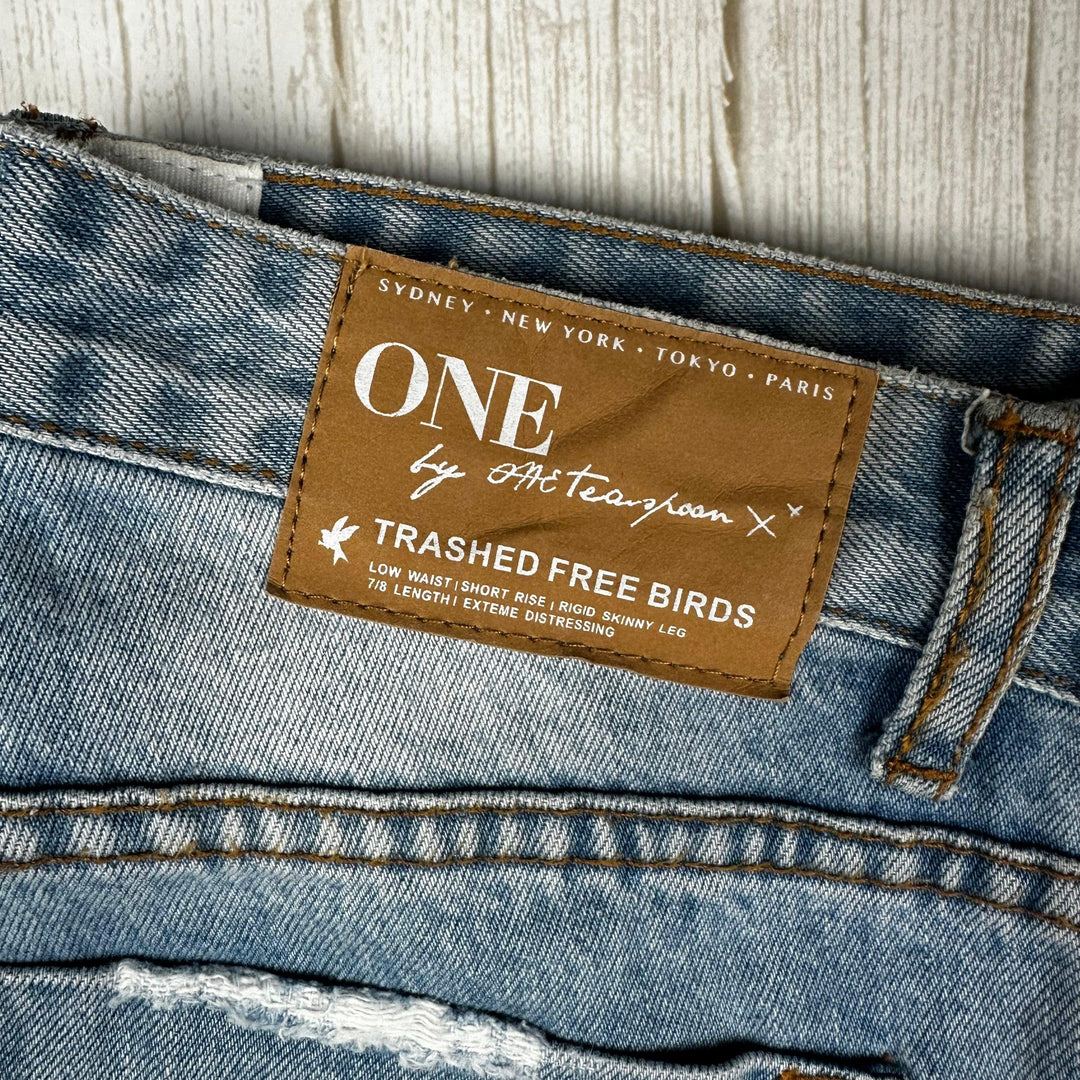 One Teaspoon "Trashed Free Birds" Low Waist Jeans  - Size 25"