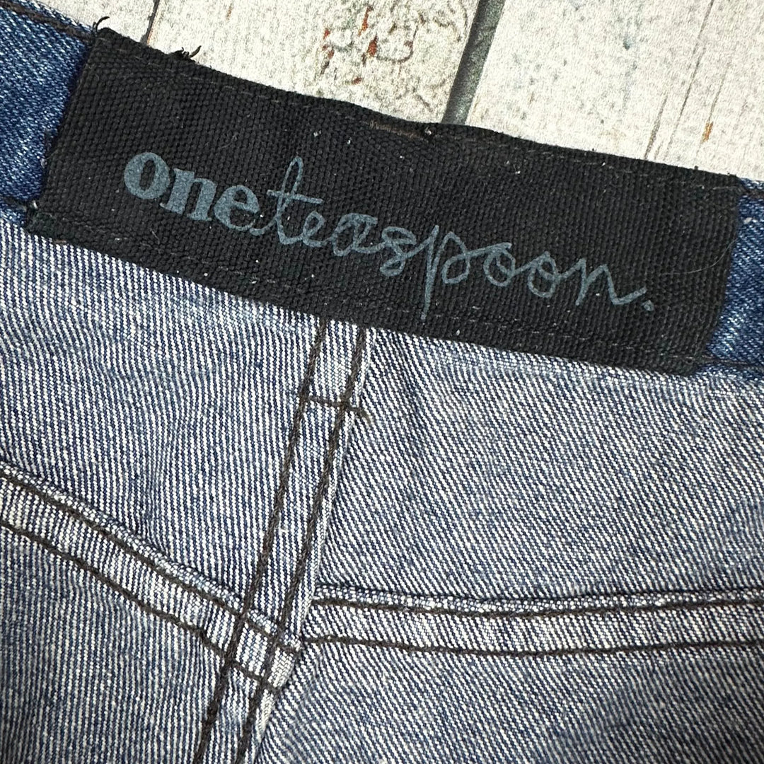 One Teaspoon 'Distressed Cuffed Denim Shorts - Size 12 - Jean Pool
