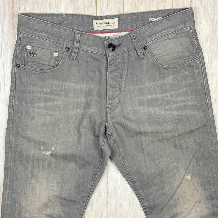 Scotch & Soda Mens 'Ralston' Slim Fit Grey Jeans- Size 32/34