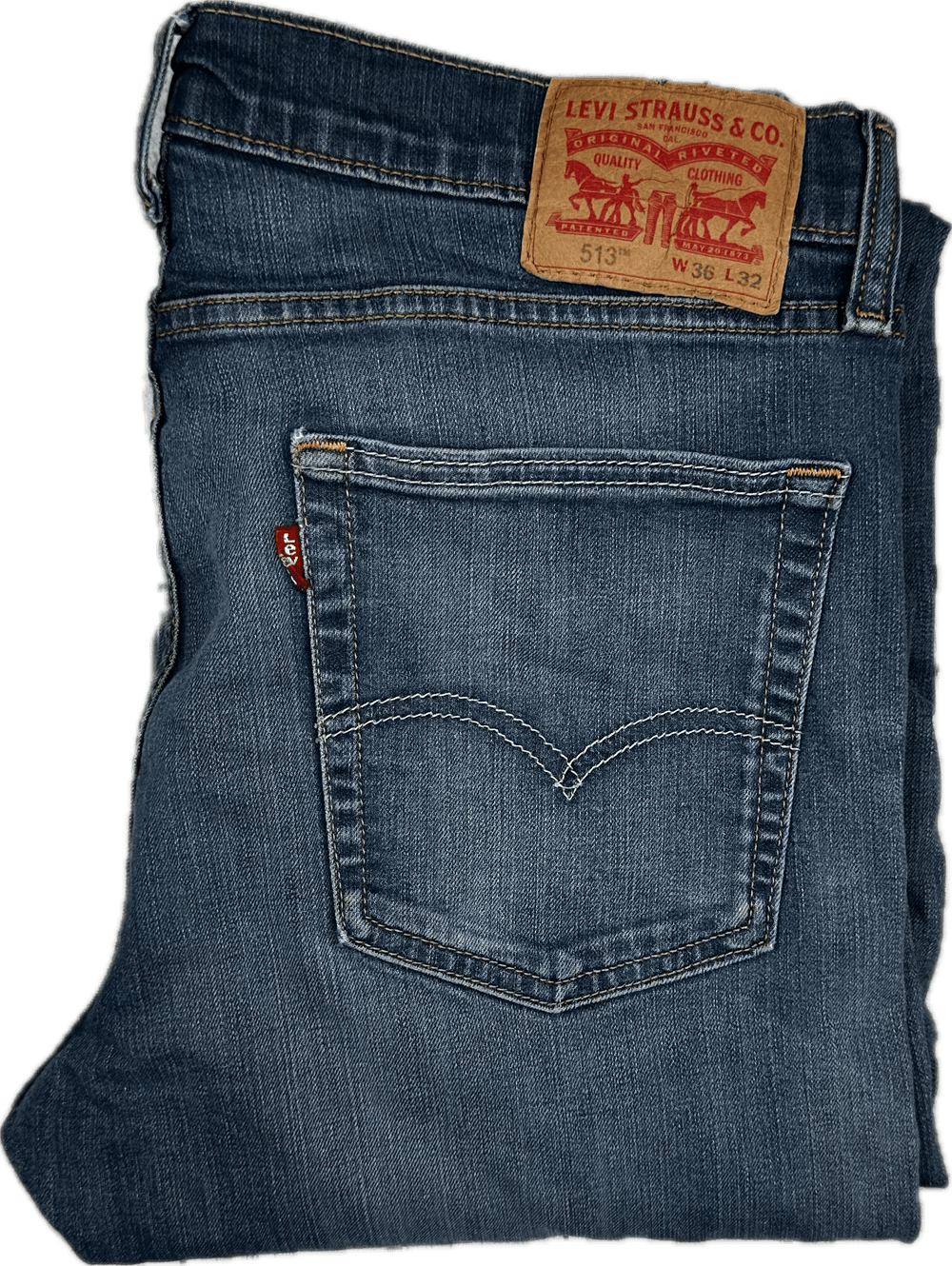 Levis Vintage Wash 513 Mens Stretch Jeans - Size 36S - Jean Pool