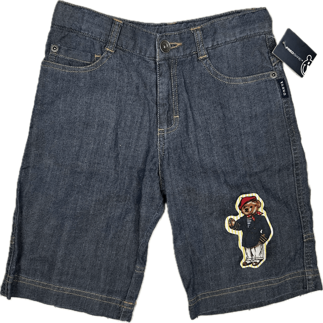 NWT - Fred Bare Denim Boys 'Bear' Shorts - Size 7Y - Jean Pool