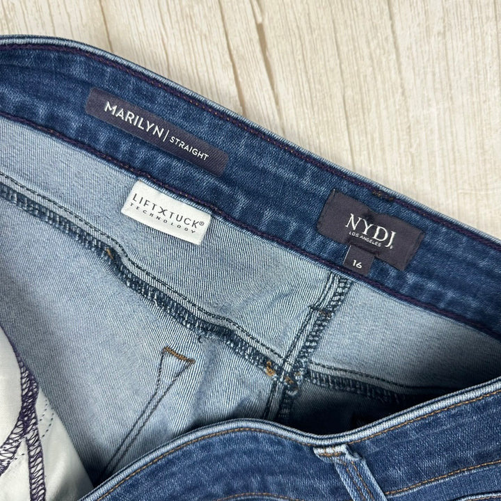 NYDJ - 'Lift & Tuck' MARILYN Straight Leg Jeans -Size 16US suit 20AU