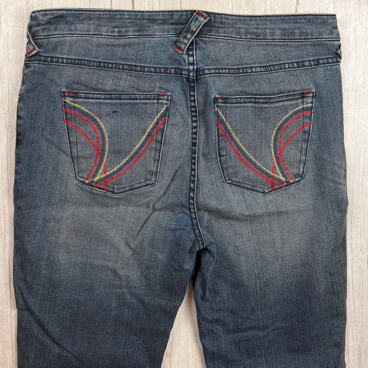 NEW- Baby Phat Cuffed Distressed Denim Capri- US Size 14 or 16/18 AU