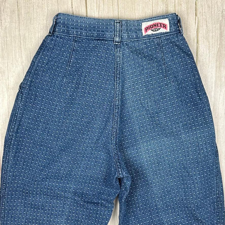 Vintage 80's Pioneer Pleat Front Tapered Jeans- Suit Size 4