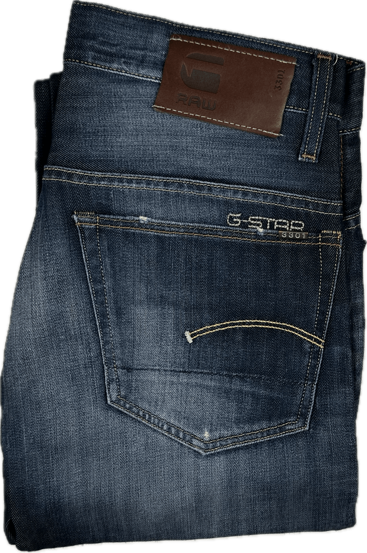 G Star '3301 Straight' Mens Dark Denim Jeans   -Size 31/32