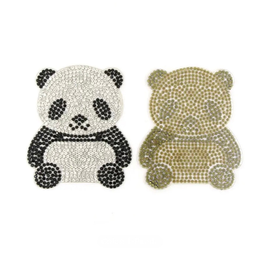 Panda Bear Crystal Iron on  Patch
