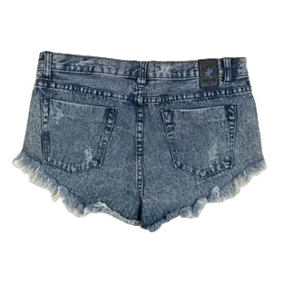 One Teaspoon Ladies Fray Hem Destroyed Denim Shorts - Size 28