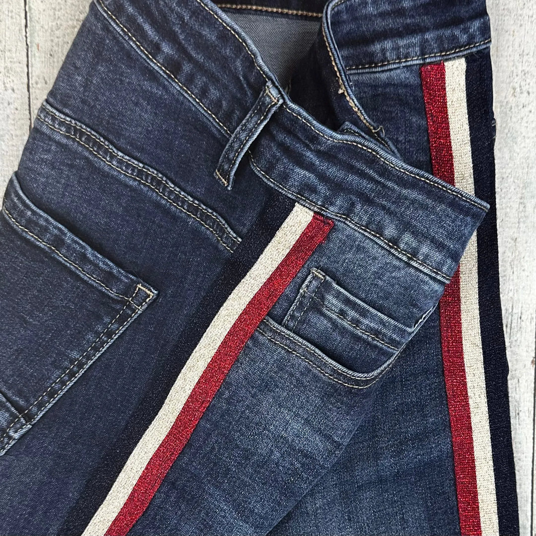 Italian Star High Rise Stripe Sided Jeans - Size 27 - Jean Pool