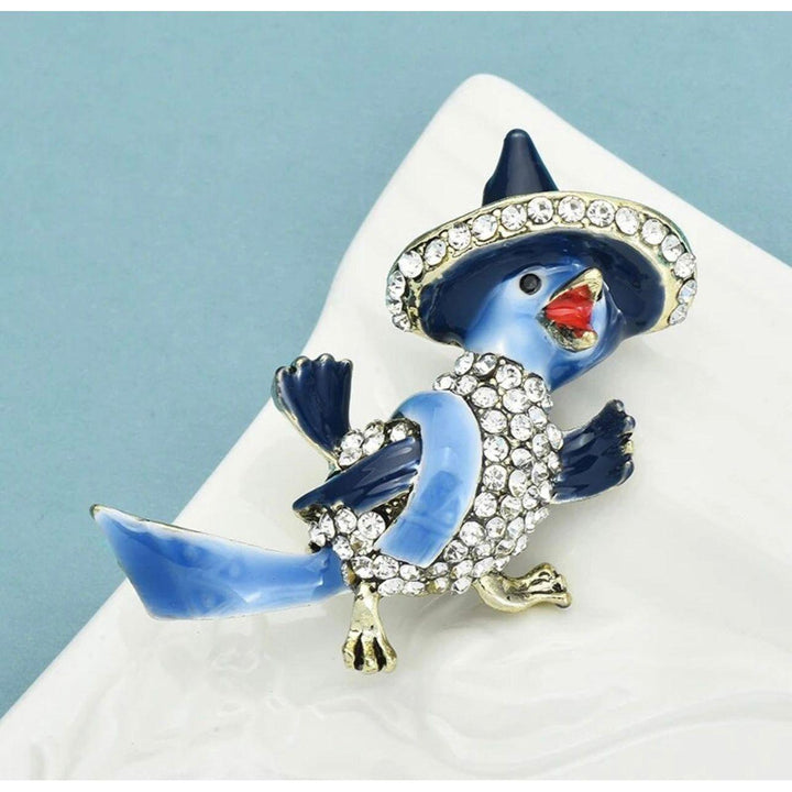 Pedro the Parrot Jewelled & Enamel Brooch - Jean Pool