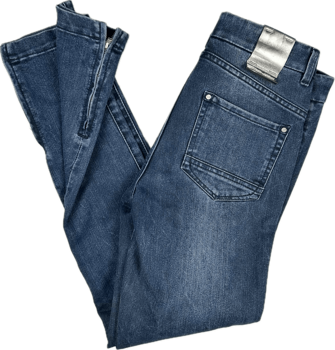 Karen Millen Ankle Zip Skinny Blue Jeans- Size 8 - Jean Pool