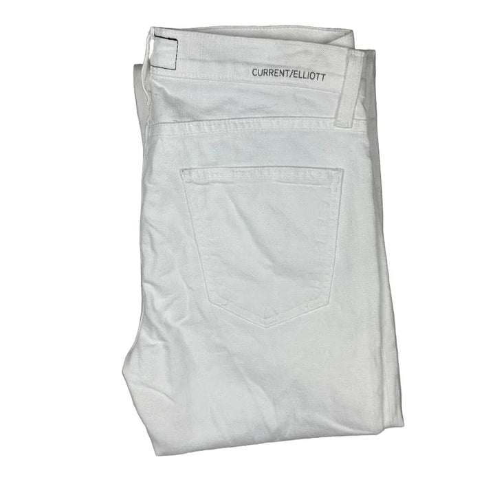 Current/Elliot 'The Stove Pipe' White Straight Jeans- Size 27