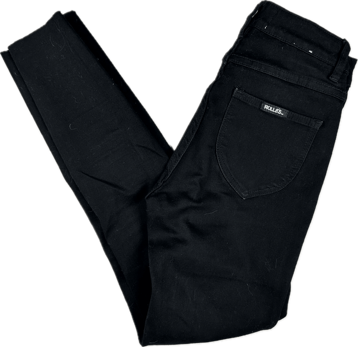 Rolla’s 'Westcoast Ankle' High Rise Skinny Black Jeans - Size 25" - Jean Pool