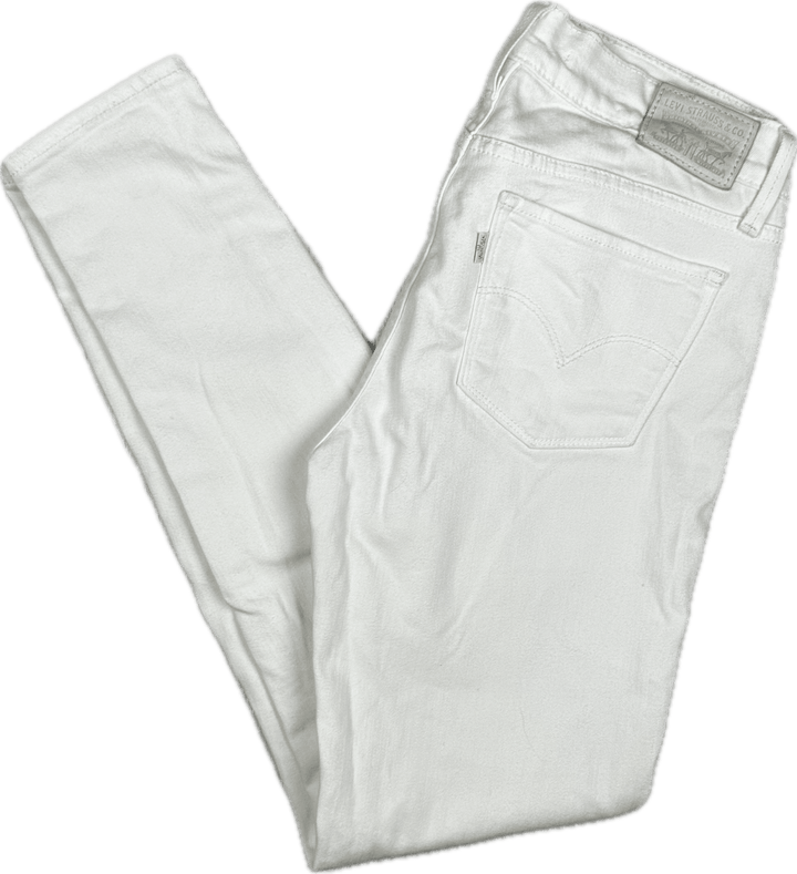 Levis 710 Super Skinny Mid Rise White Jeans - Size 28