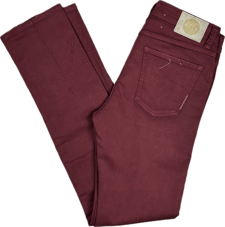 NEUW Mens 'IGGY Skinny' Burgundy Jeans - Size 30/32