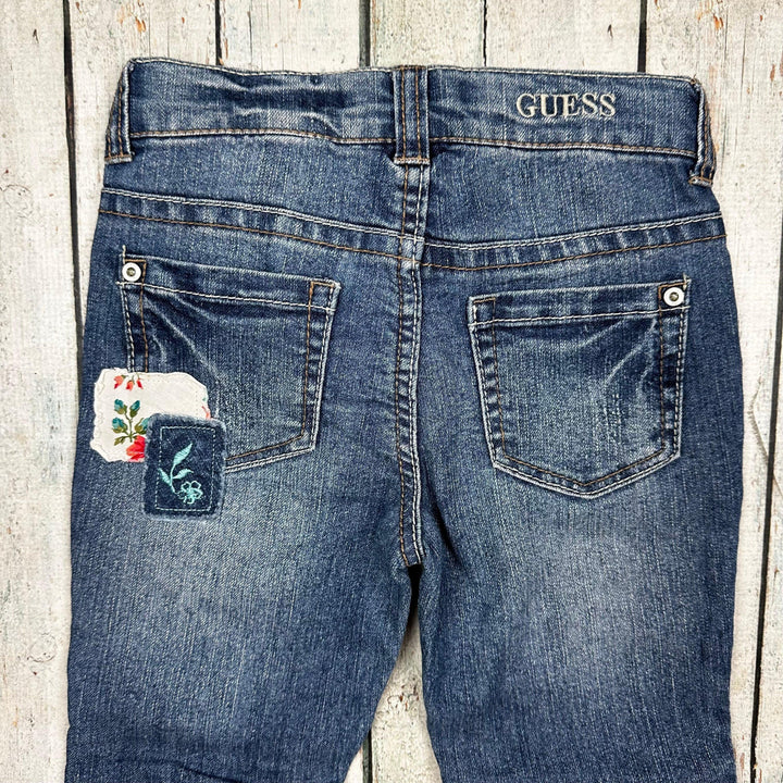 Guess Patchwork Straight Leg Girls Jeans - Size 6X - Jean Pool