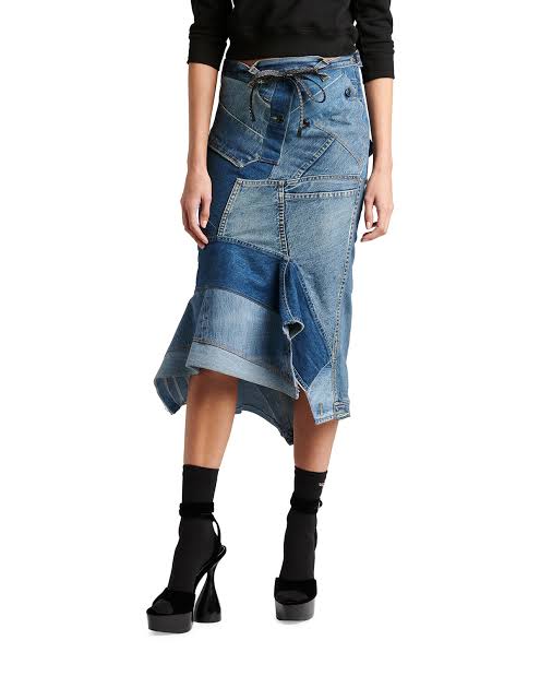 NWT- Tom Ford Patchwork Denim Skirt RRP $4990 - Size 36 or S