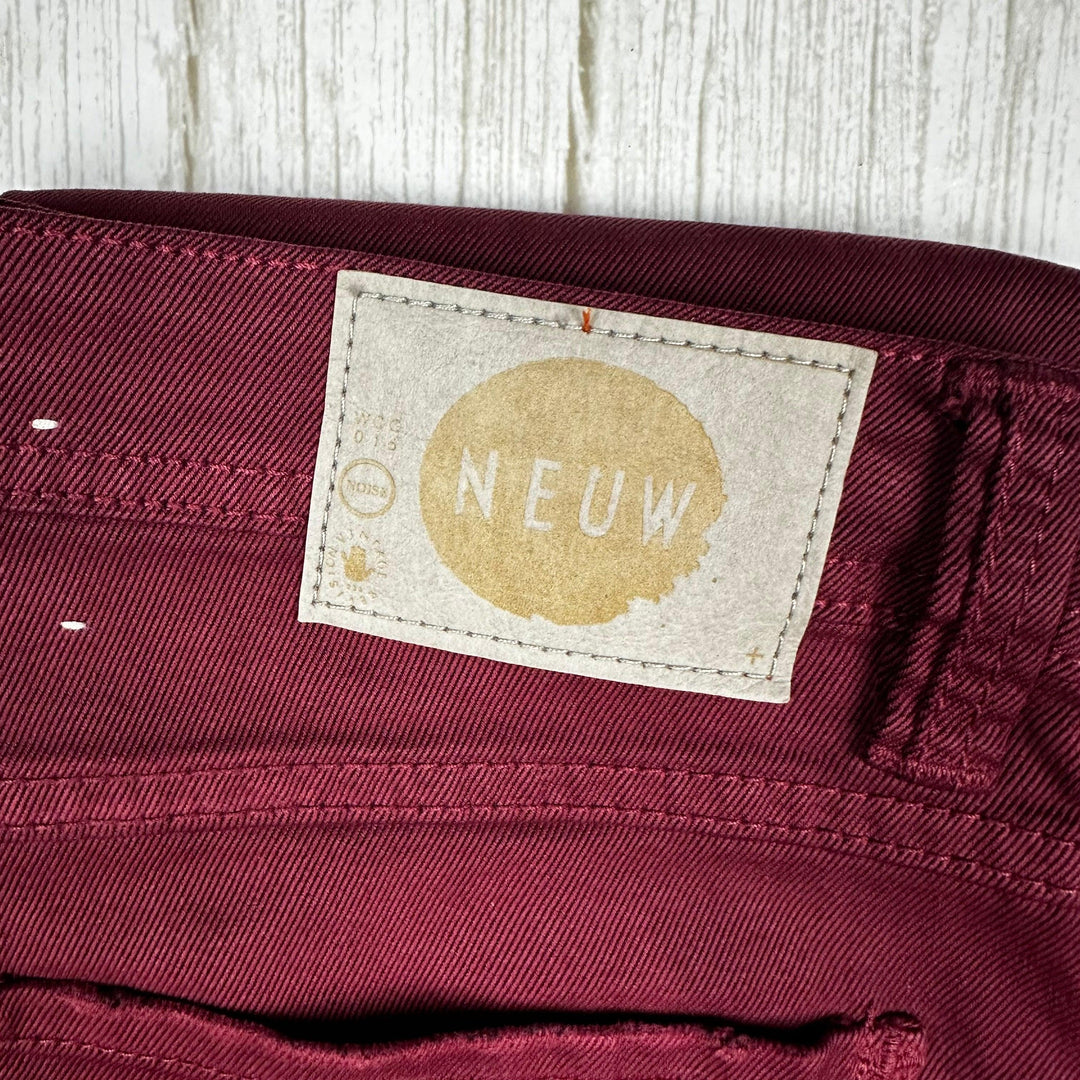 NEUW Mens 'IGGY Skinny' Burgundy Jeans - Size 30/32