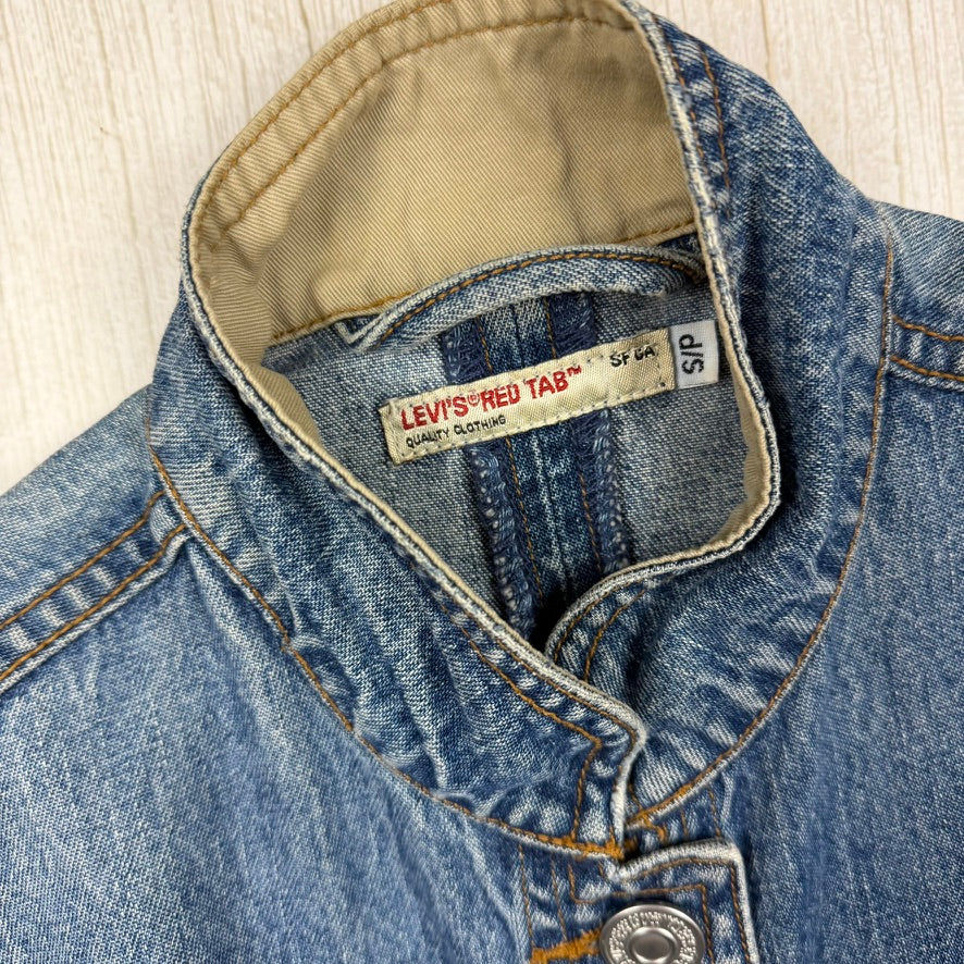 Levis Classic Red Tab Vintage 90's Ladies Denim Madarin Collar Jacket - Size S