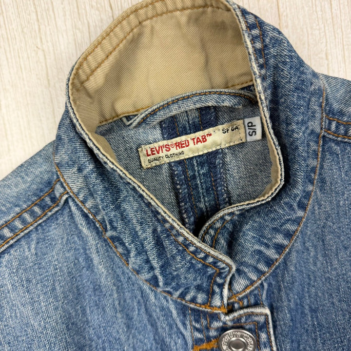 Levis Classic Red Tab Vintage 90's Ladies Denim Madarin Collar Jacket - Size S