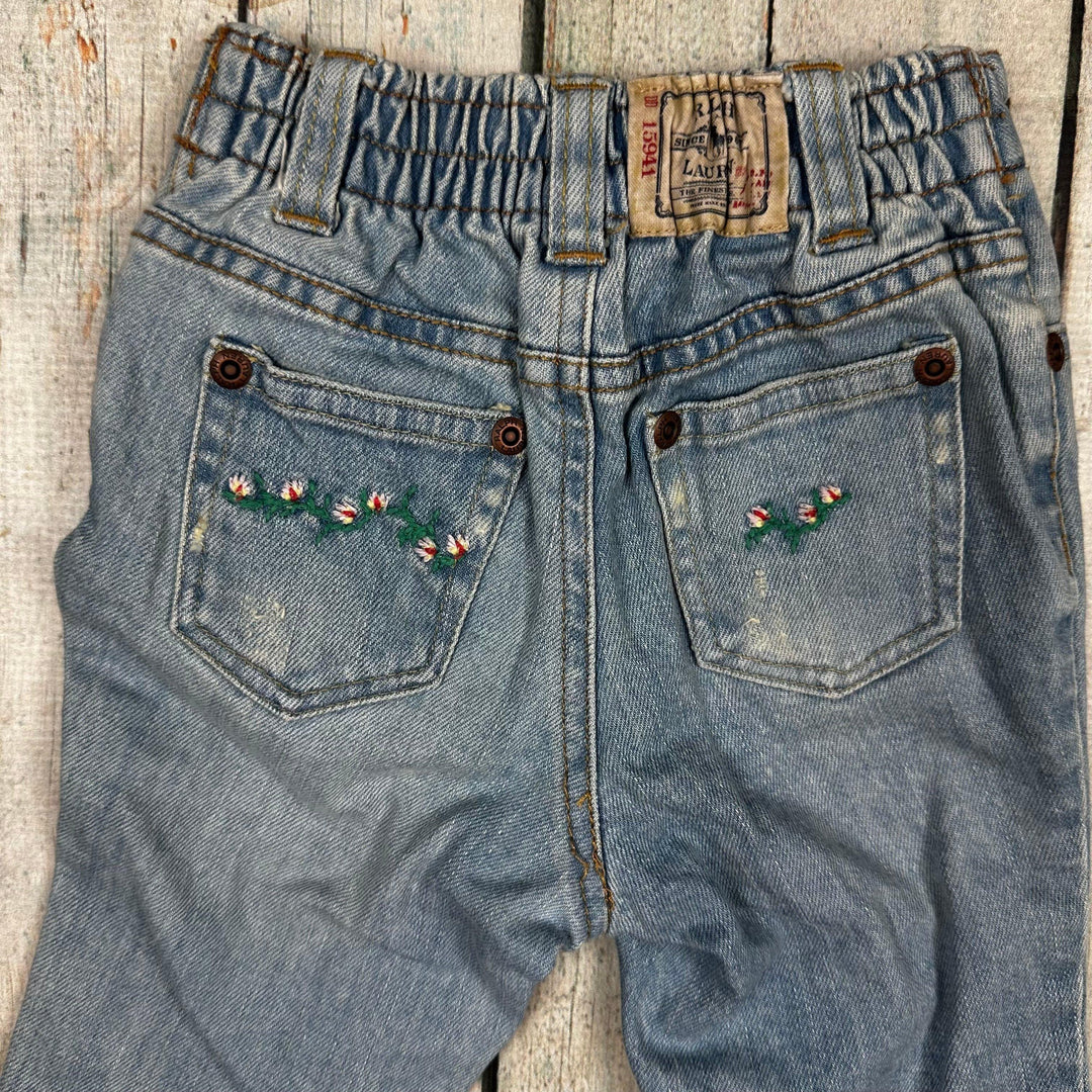 Ralph Lauren Embroidered Denim Baby Jeans - Size 9M - Jean Pool