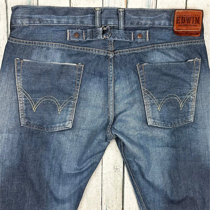 Edwin Made in Japan - Blue 'SK505 Selvedge Denim Jeans -Size 34/32 - Jean Pool