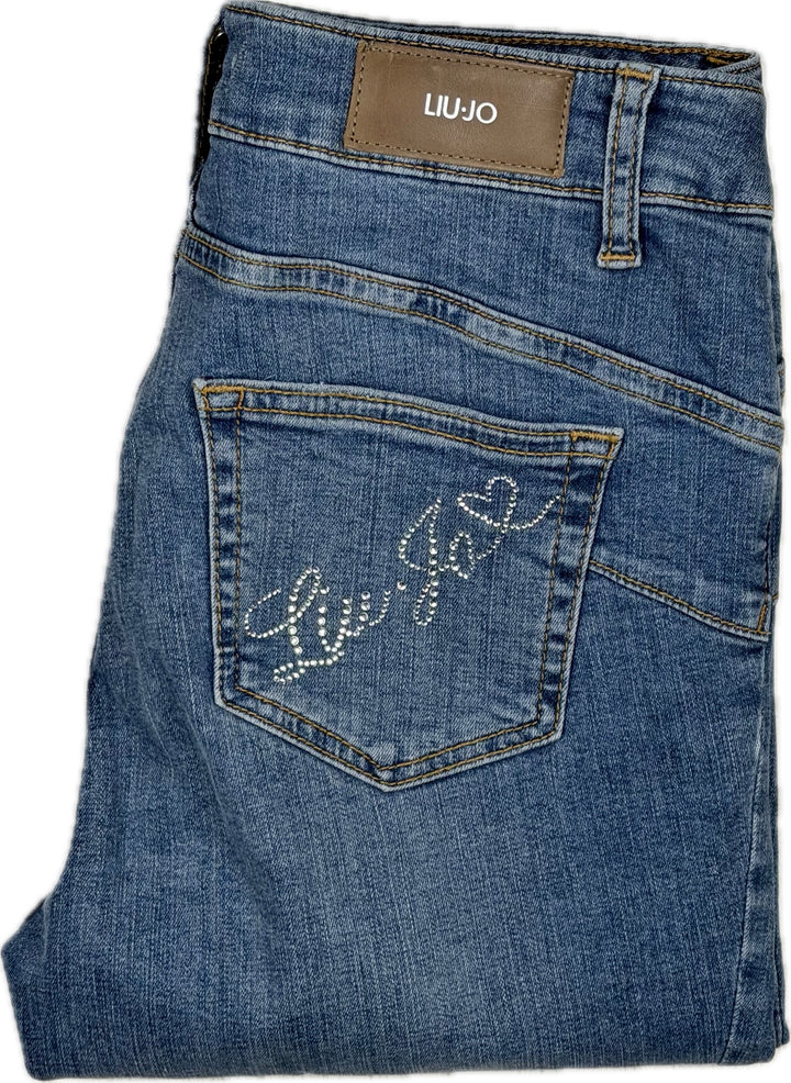 Liu-Jo Jeans Italian Ladies Slim Crystal Logo Jeans - Size 29
