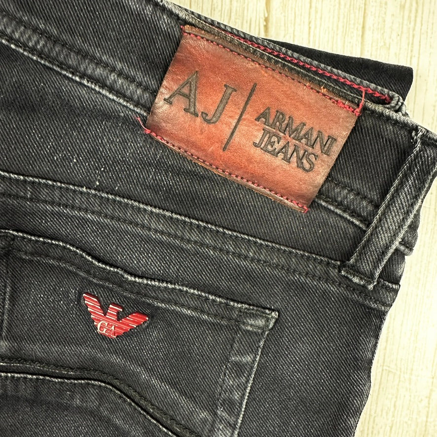 Armani Jeans Black Stretch Low Rise Slim Fit Jeans -Size 28