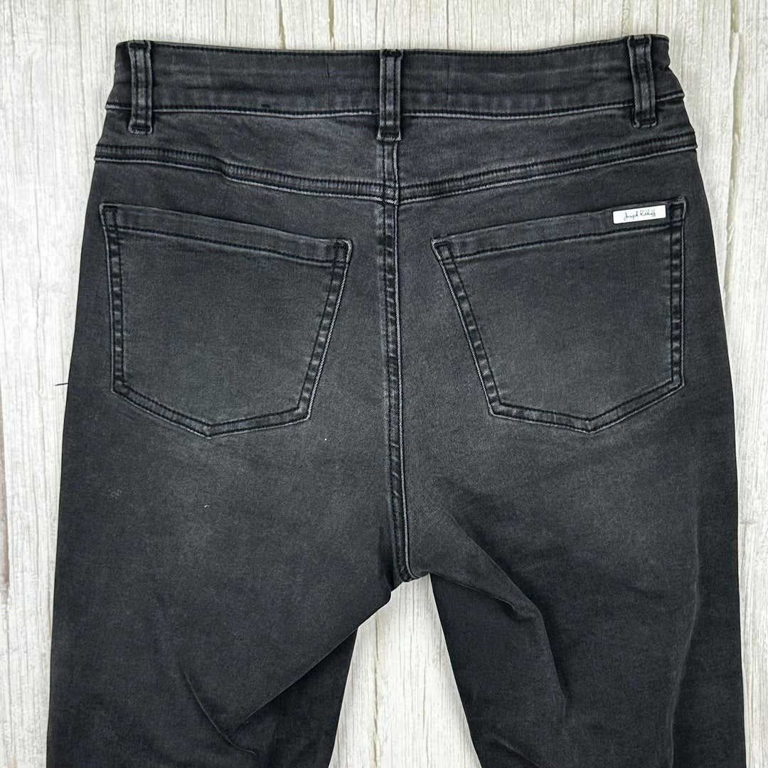 Joseph Ribkoff Distressed Black Jewelled Skinny Jeans  -Size 6