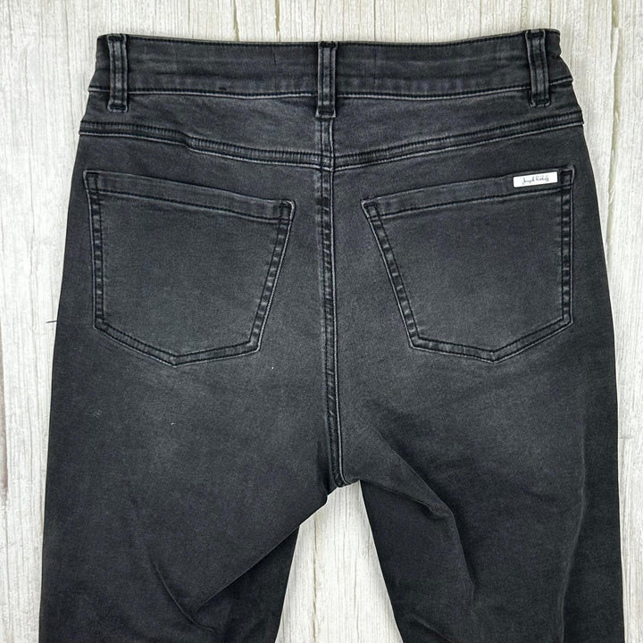 Joseph Ribkoff Distressed Black Jewelled Skinny Jeans  -Size 6