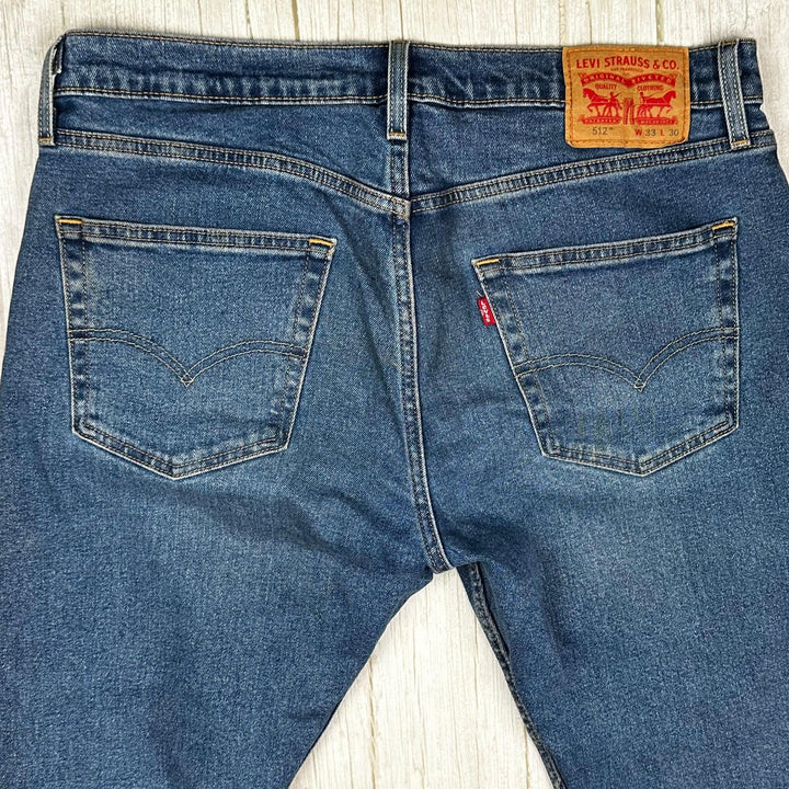 Levis 512 Slim Taper Mens Stretch Denim Jeans  - Size 33/30