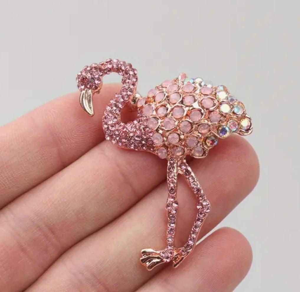 Flamingo Sparkle Brooch