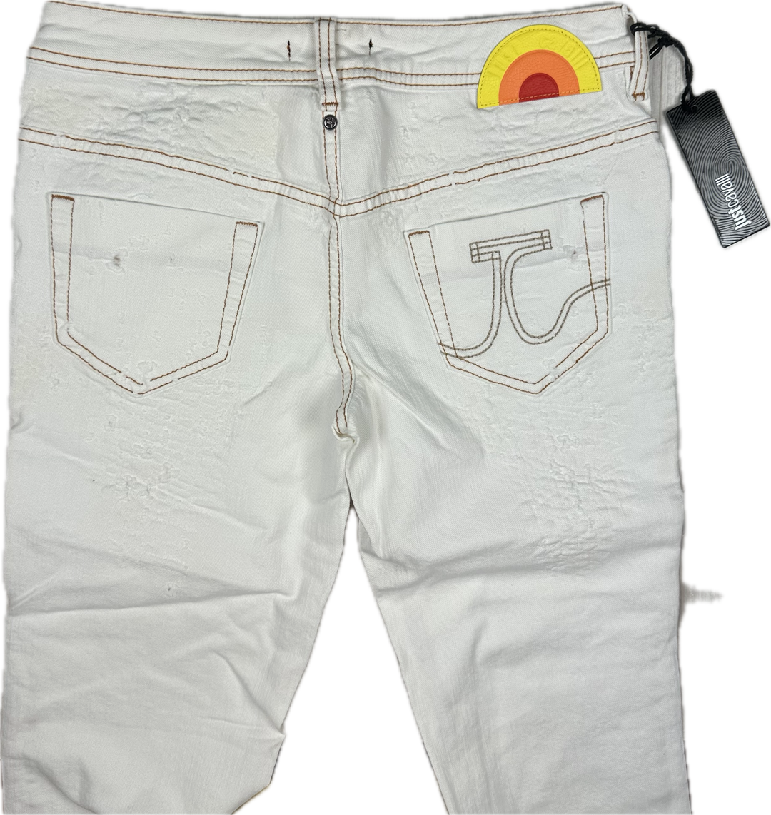 NWT-Just Cavalli Italian Ladies Distress Jeans - Size 28"