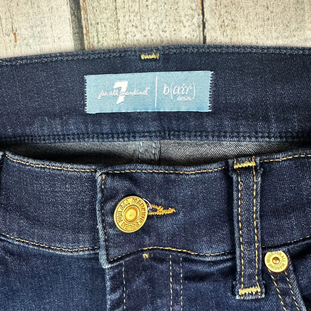 7 for all Mankind B(air) 'Bootcut' Rinsed Dark Indiogo Jeans Size- 27 - Jean Pool