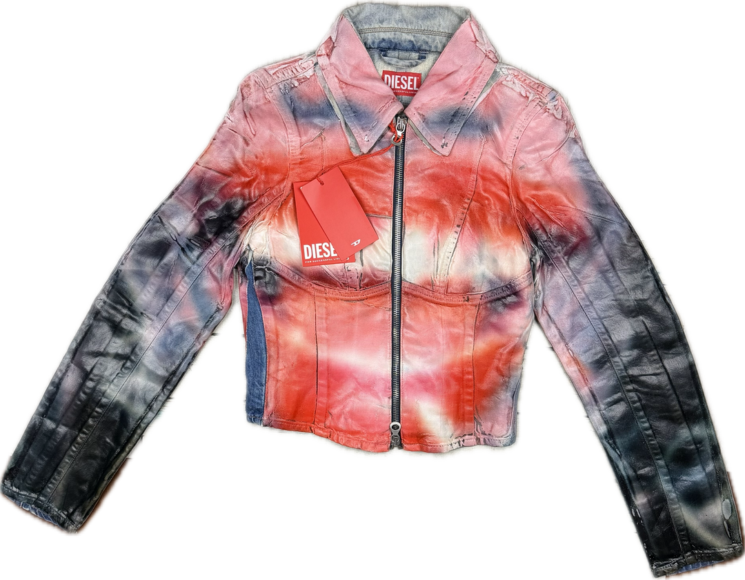 NWT -Diesel ‘De-Smily FSD’ Printed Denim Jacket - Size XXS