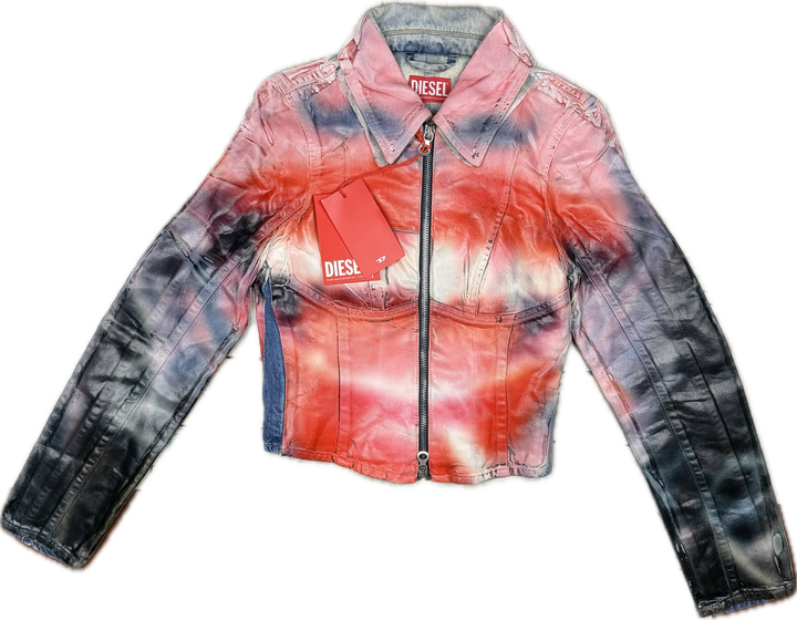 NWT -Diesel ‘De-Smily FSD’ Printed Denim Jacket - Size XXS