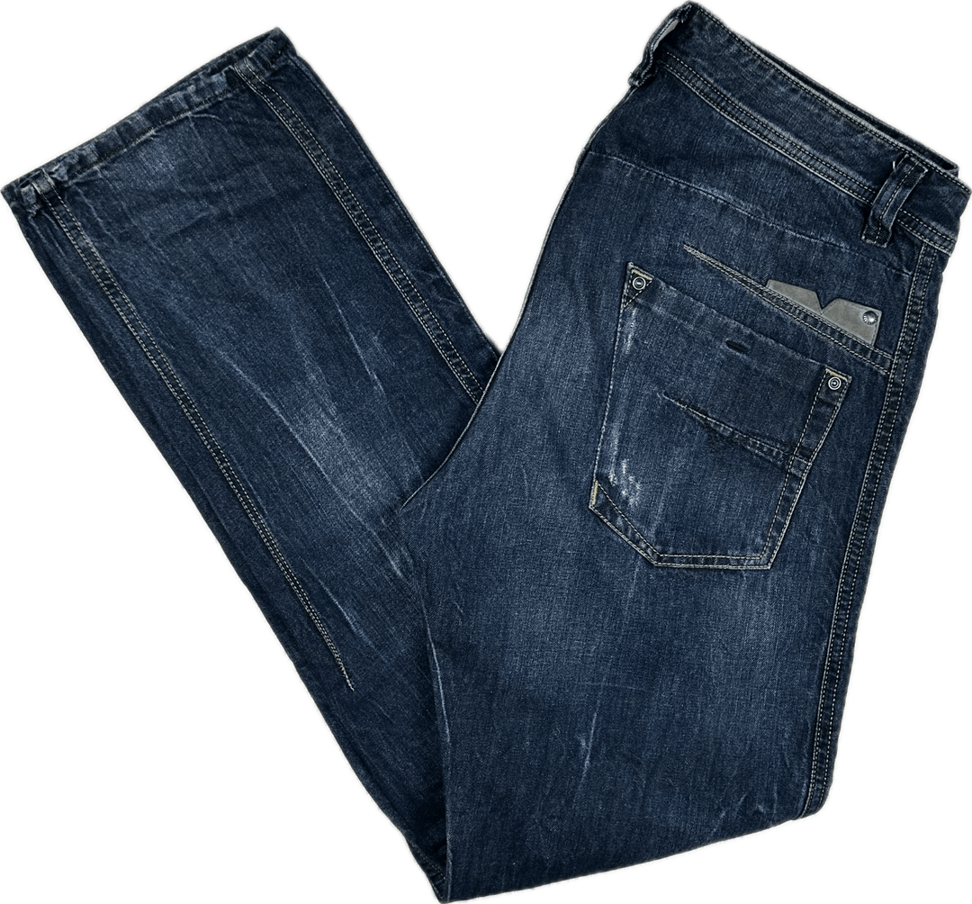 Diesel Mens 'Darron' Antique Wash Blue Jeans - Size 33/32