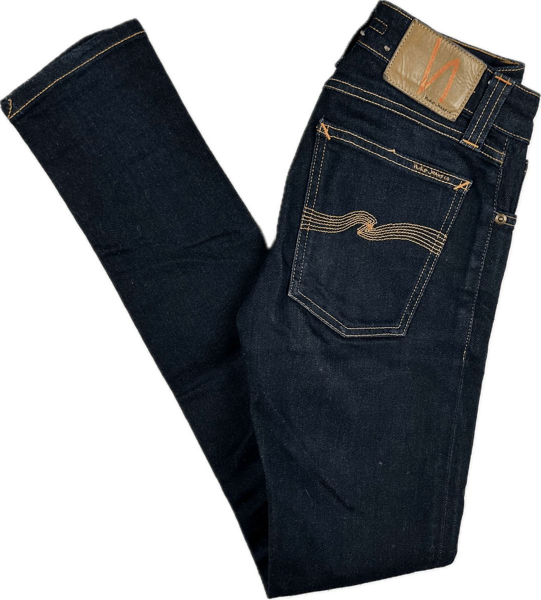 Nudie 'Skinny Lin' Dry Deep Orange Wash Denim Jeans- Size 24/30