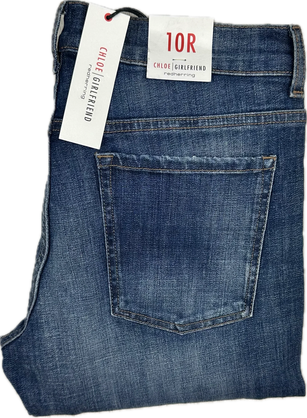 NWT -Red Herring 'Chloe' Girlfriend Lace Panel Jeans   -Size 10R