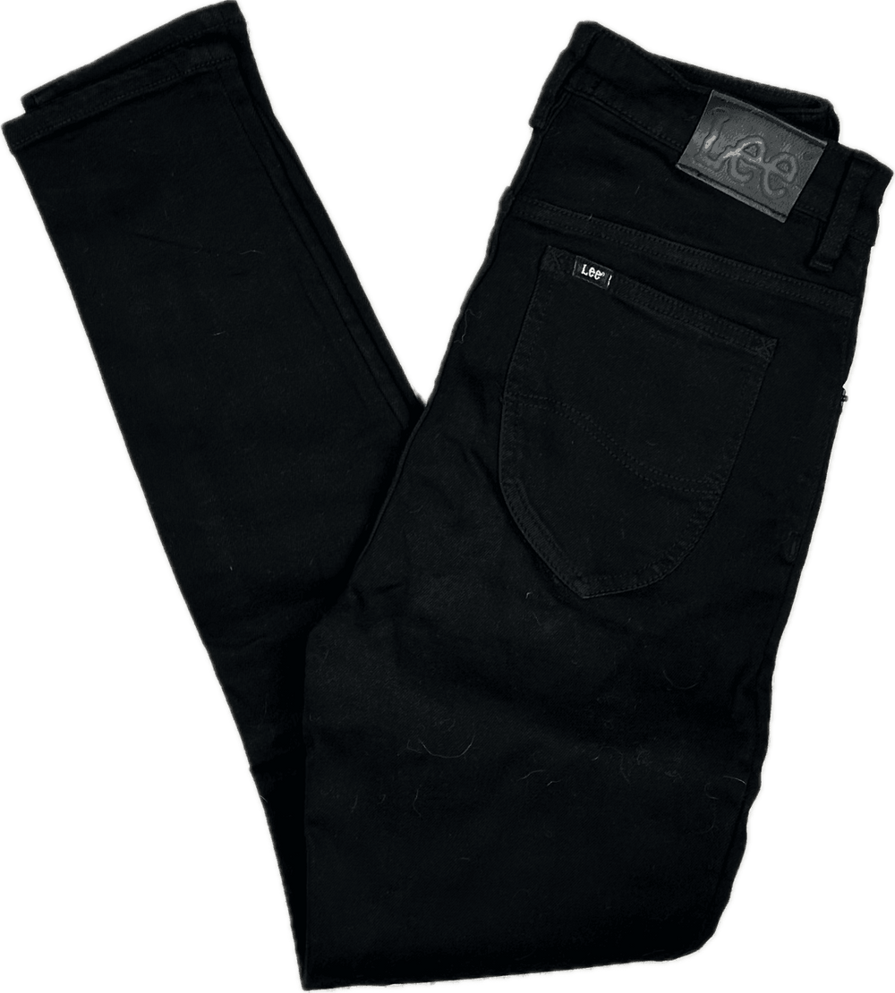 Lee 'High Licks Crop' Black Skinny Jeans - Size 10 - Jean Pool