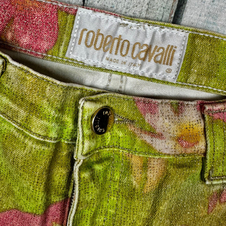 Roberto Cavalli Y2K Italian Made Floral Jeans - Suit Size 10 - Jean Pool