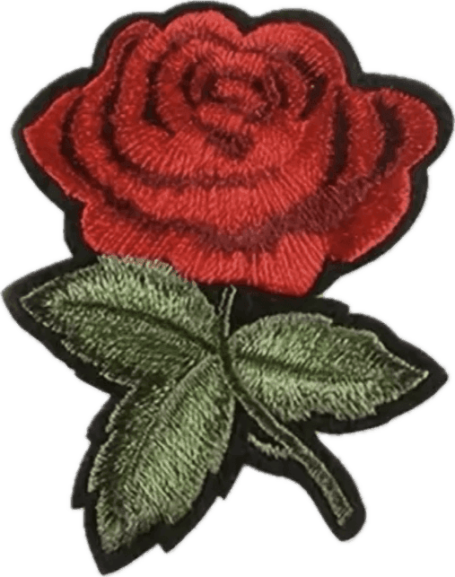 Single Red Rose Small- Embroidered Iron on Cloth Patch – Jean Pool