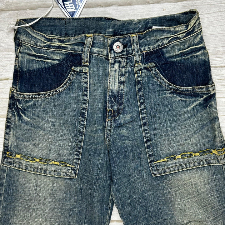 NWT - Replay & Sons Italy Distressed Wide Leg Jeans - Size 6/8Y (30) - Jean Pool