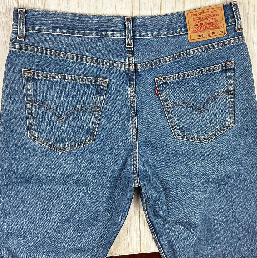 Levis Classic 504 Mens Regular Straight Jeans - Size 38