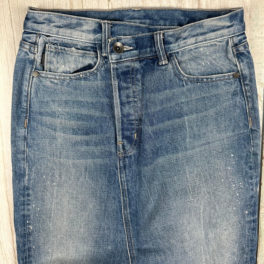 Helmut Lang USA Distressed Crossover Denim Maxi Skirt - Size 26