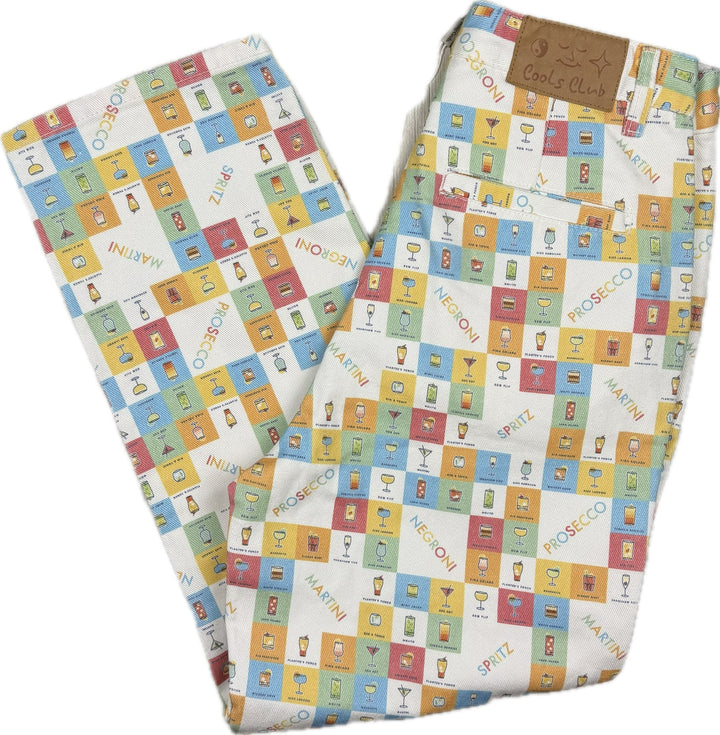 NWT - 'Cocktail Hour' California Pant Printed Jeans by Cools Club - Size 8