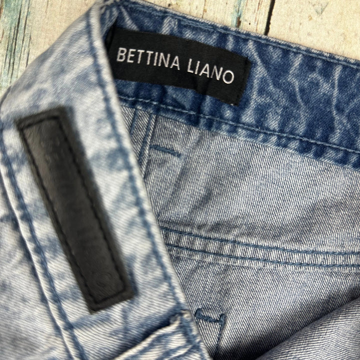 Bettina Liano Assymetrical Zip Denim Skirt - Size 12 - Jean Pool