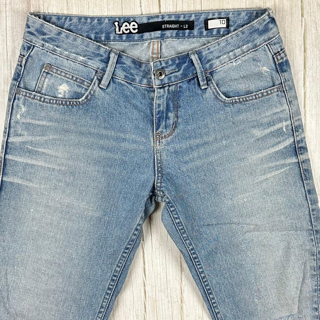 Lee Jeans Light Wash ' Straight L2 ' Jeans- Size 10 - Jean Pool