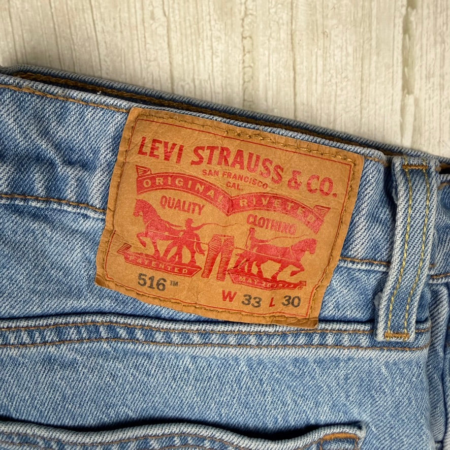 Levis 516 Straight Leg Denim Jeans - Size 33/30